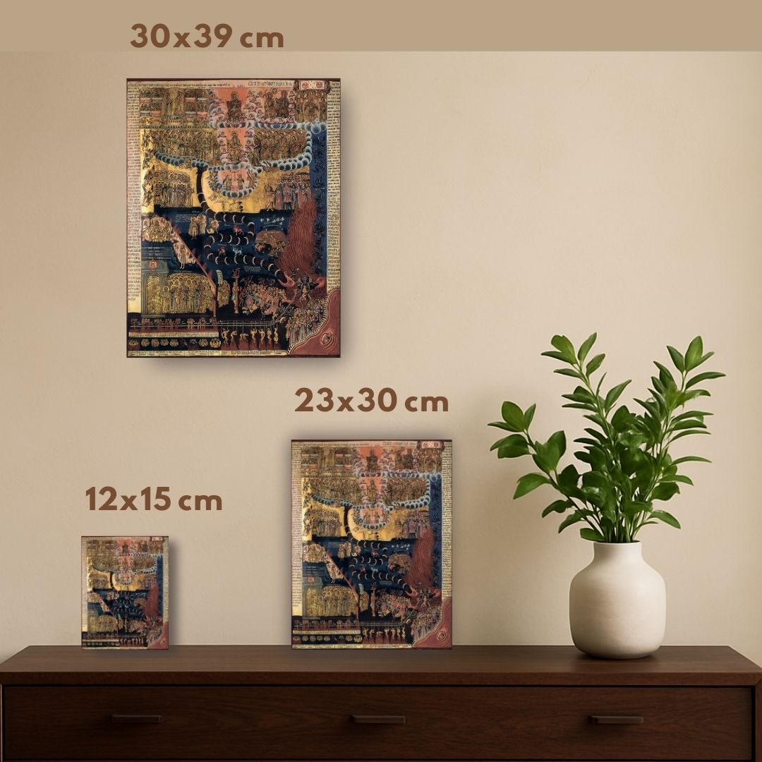 Icon of the Last Judgement of God. Wooden orthodox icon