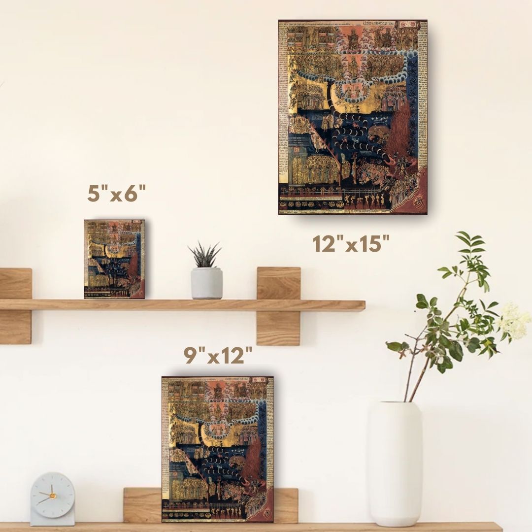 Icon of the Last Judgement of God. Wooden orthodox icon