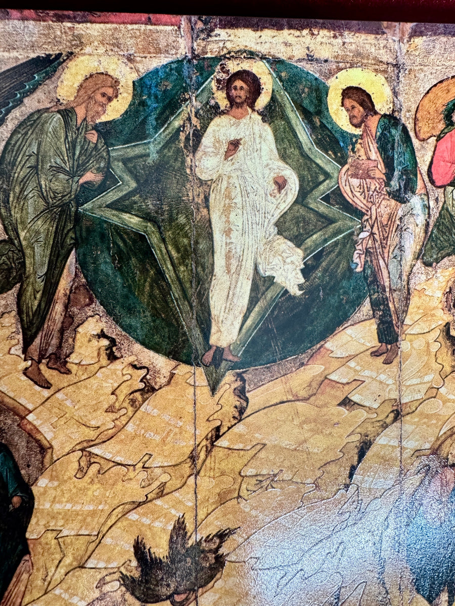 Schimbarea la Față a Domnului Iisus Hristos. Icoană ortodoxă din lemn