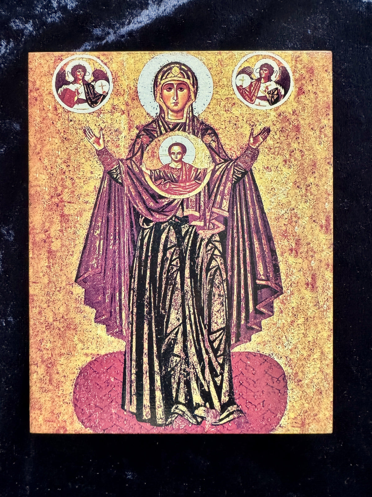 Mother of God Great Panagia Yaroslavl Oranta Icon Orthodox Wooden Wall Art