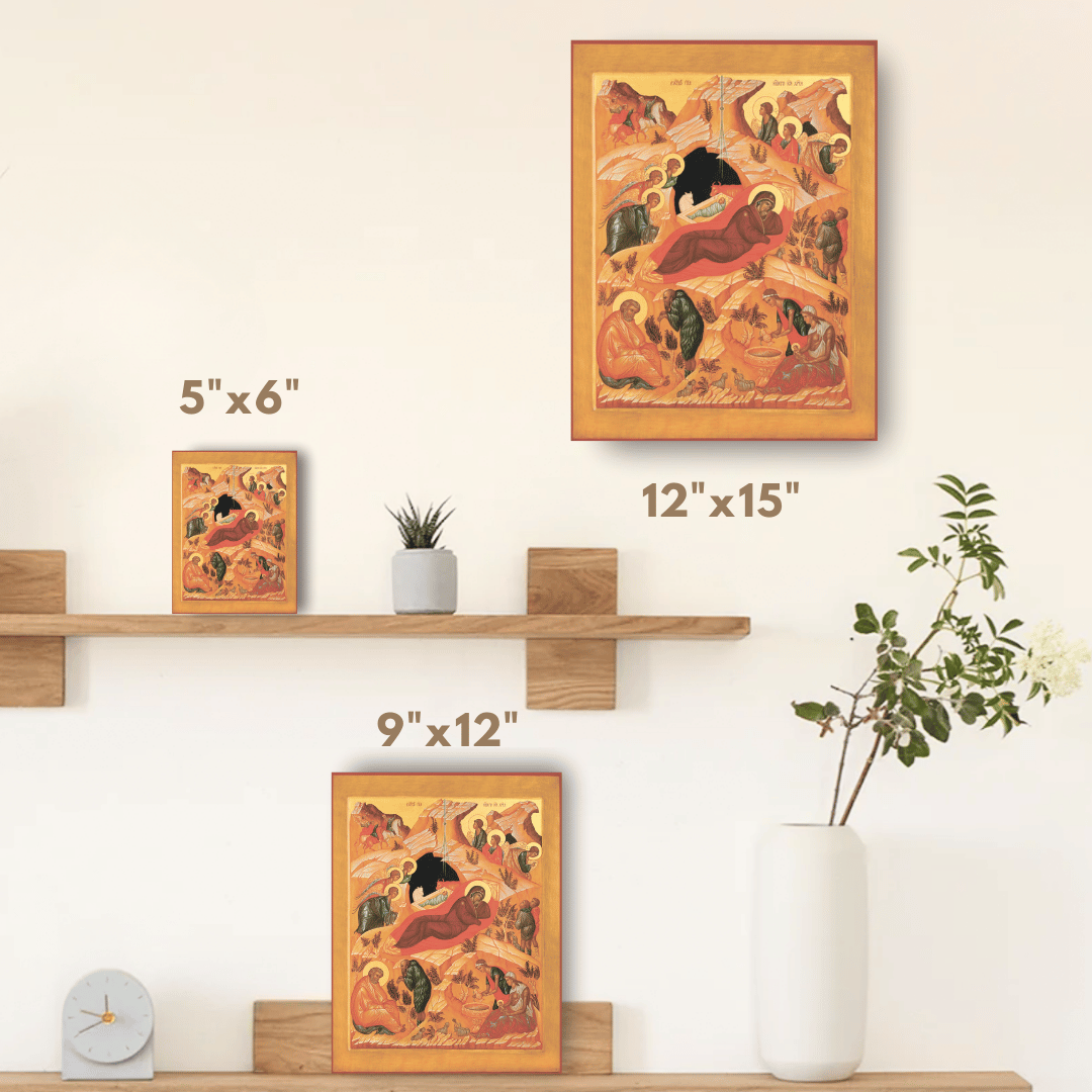 Christian Nativity icon traditional Byzantine style