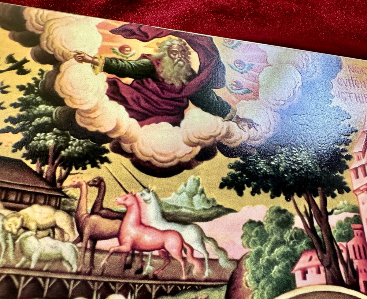 Orthodox Icon of Noah’s Ark with Unicorns | 17th Century Theodore Poulakis | Handmade Wooden Christian Icon