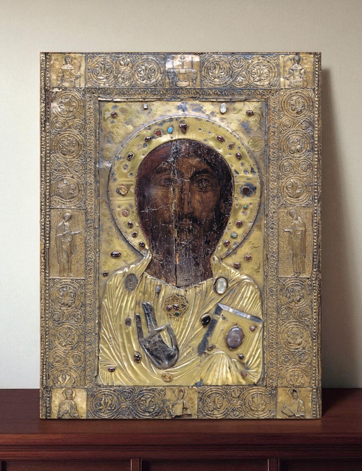 Jesus Christ the Savior of Anchiskhati Orthodox Icon Handmade Georgian Religious Wall Art