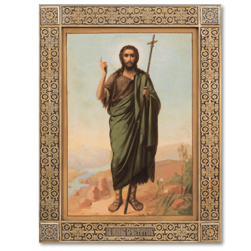 Orthodox icon of Saint John the Baptist on wood