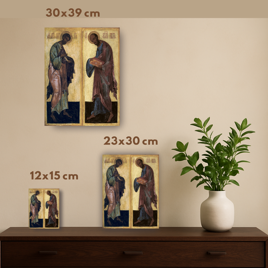 Saints Apostles Peter and Paul Orthodox Icon Russian Style Religious Art