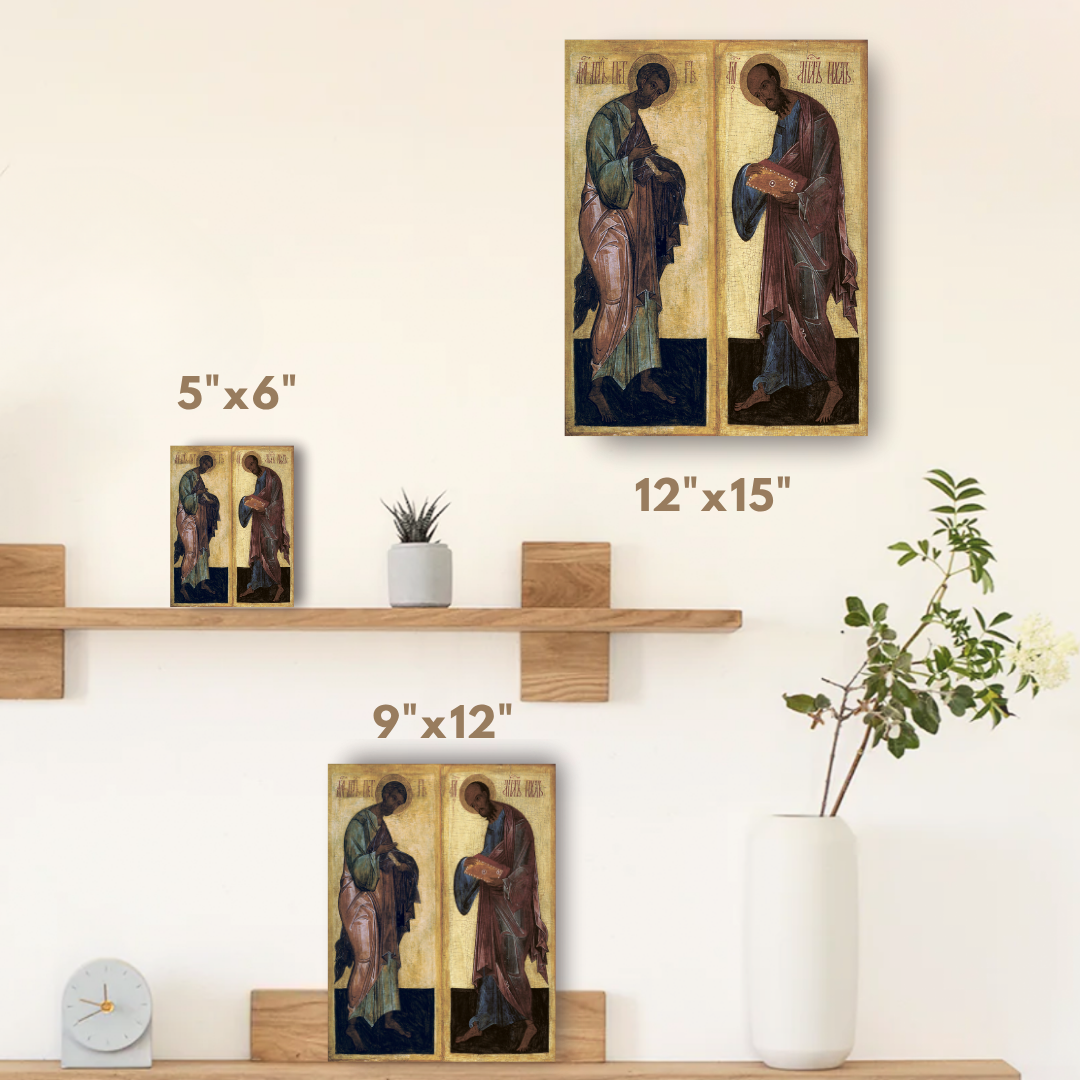 Saints Apostles Peter and Paul Orthodox Icon Russian Style Religious Art