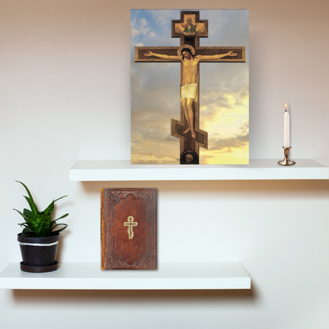 Orthodox Icon of the Crucifixion of Jesus Christ with God the Father (Sabaoth)