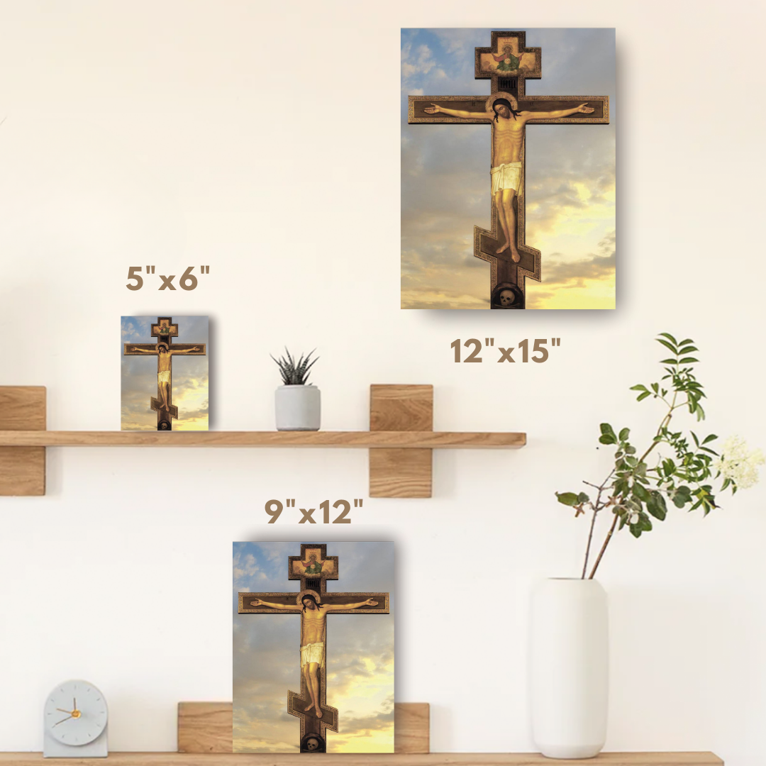 Orthodox Icon of the Crucifixion of Jesus Christ with God the Father (Sabaoth)