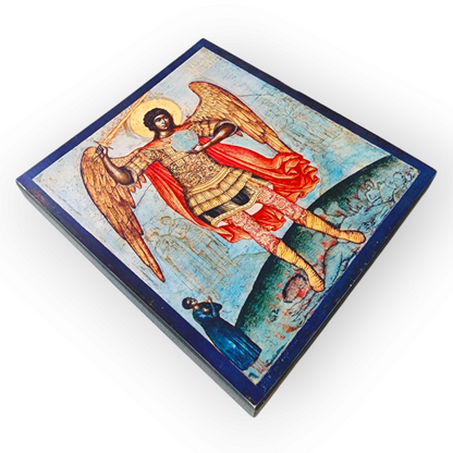 Icon of the Archangel Michael trampling the devil