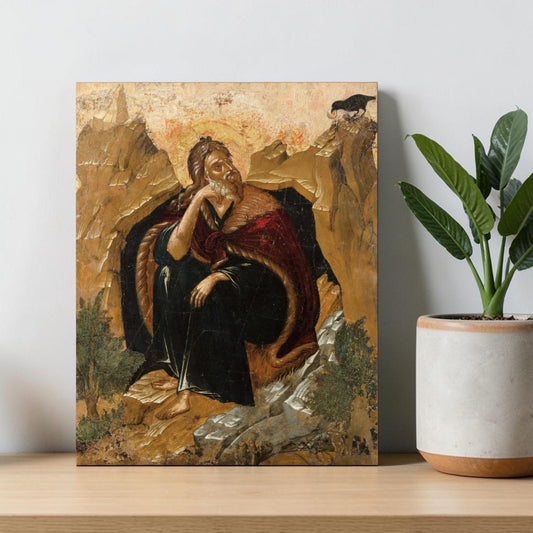 Icon of the Prophet Elijah in the Desert