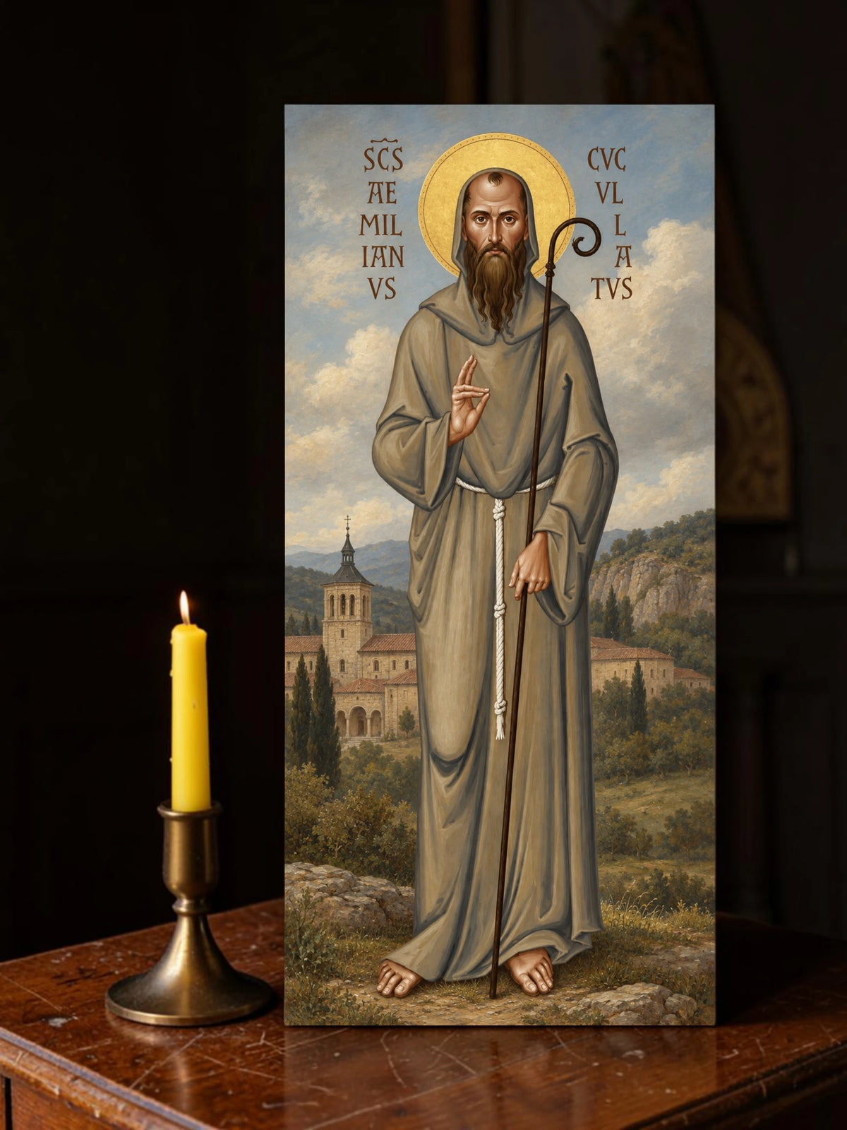Saint Aemilian of Cogolla icon – San Millán early Spanish Christian saint
