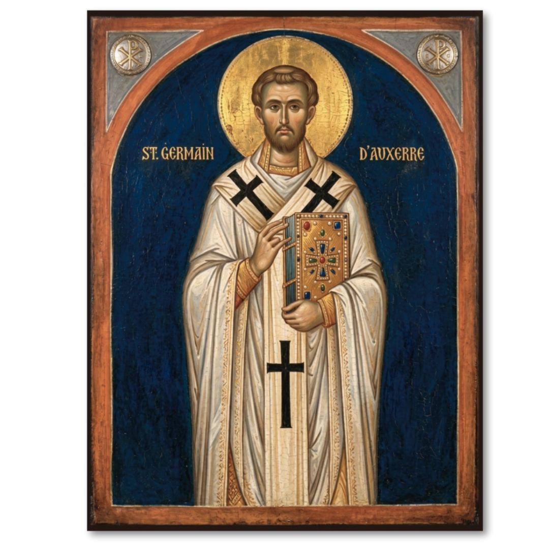 Icon of Saint Germanus of Auxerre bishop and defender of faith