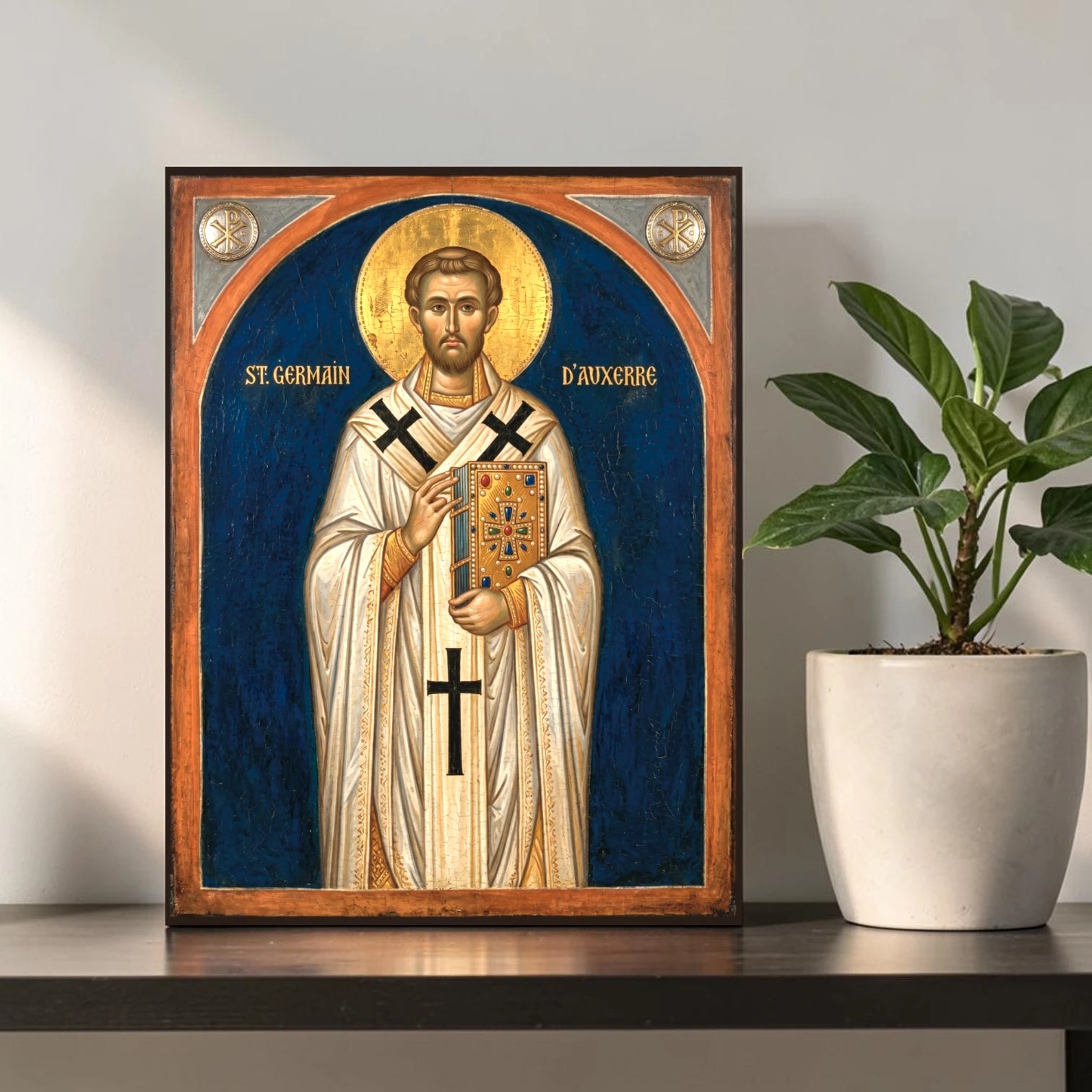 Christian icon of Germanus of Auxerre early Church figure