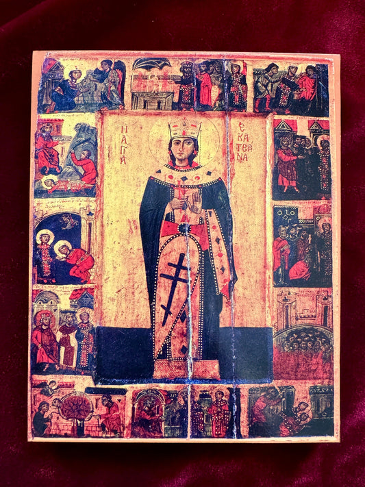 Saint Great Martyr Catherine of Alexandria, with Scenes from Her Life