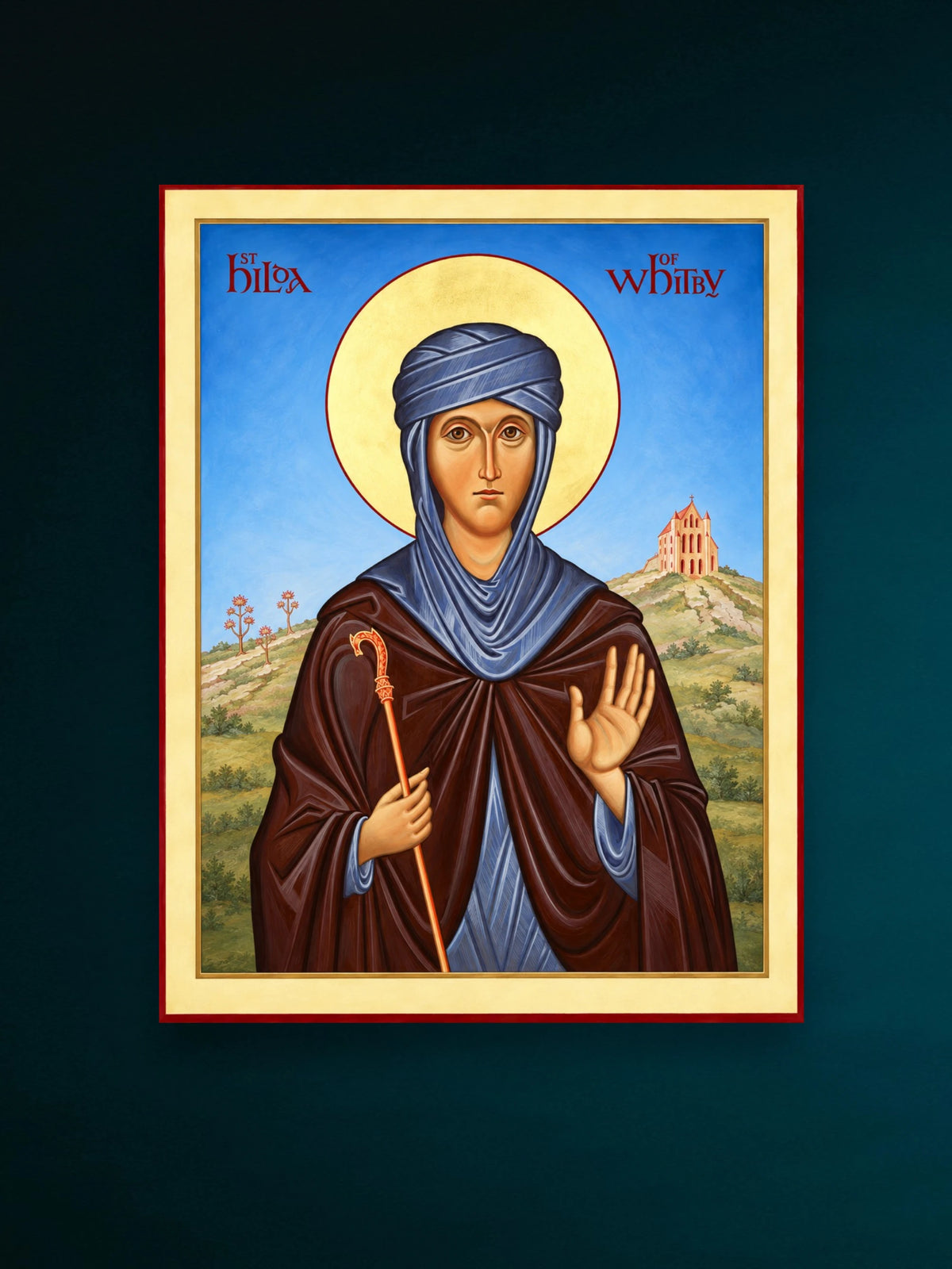Wooden icon of Saint Hilda of Whitby