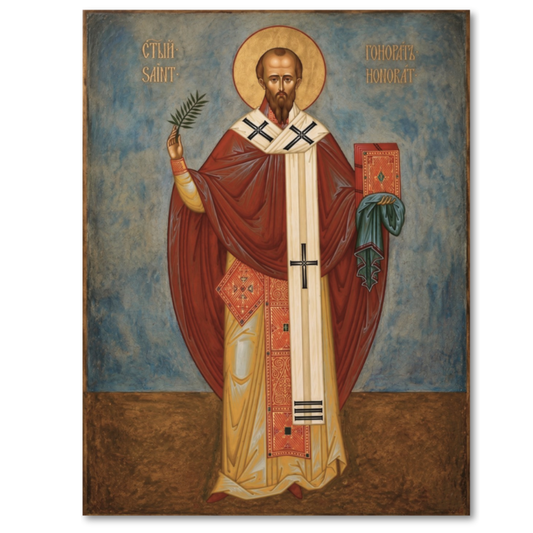 Icon of Saint Honoratus of Arles bishop and monastic founder