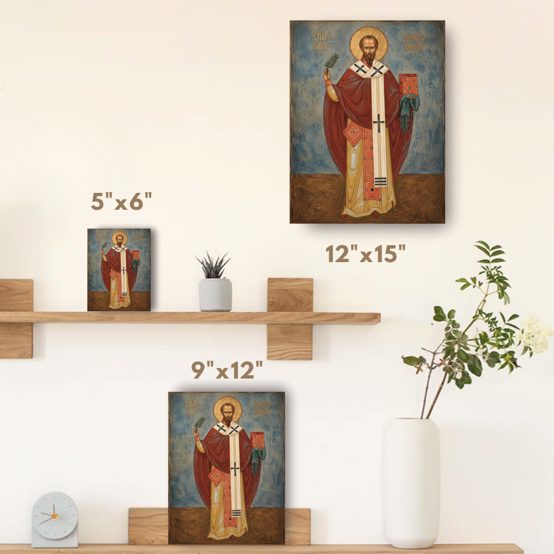 Icon of Saint Honoratus of Arles — Bishop, Founder of Lérins Monastery, Father of Western Monasticism