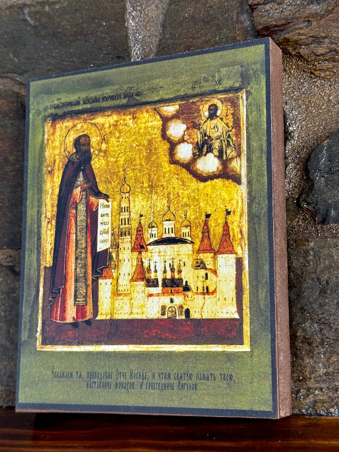 Spiritual Christian icon of Joseph of Volokolamsk for home prayer