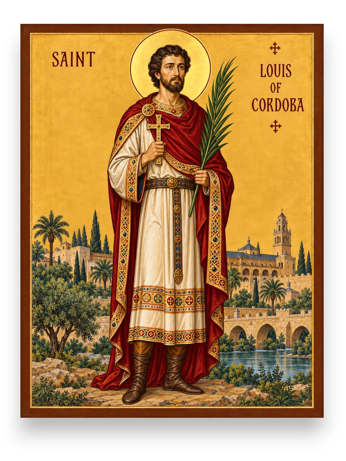 Icono ortodoxo de San Luis de Córdoba, mártir cristiano español del siglo IX