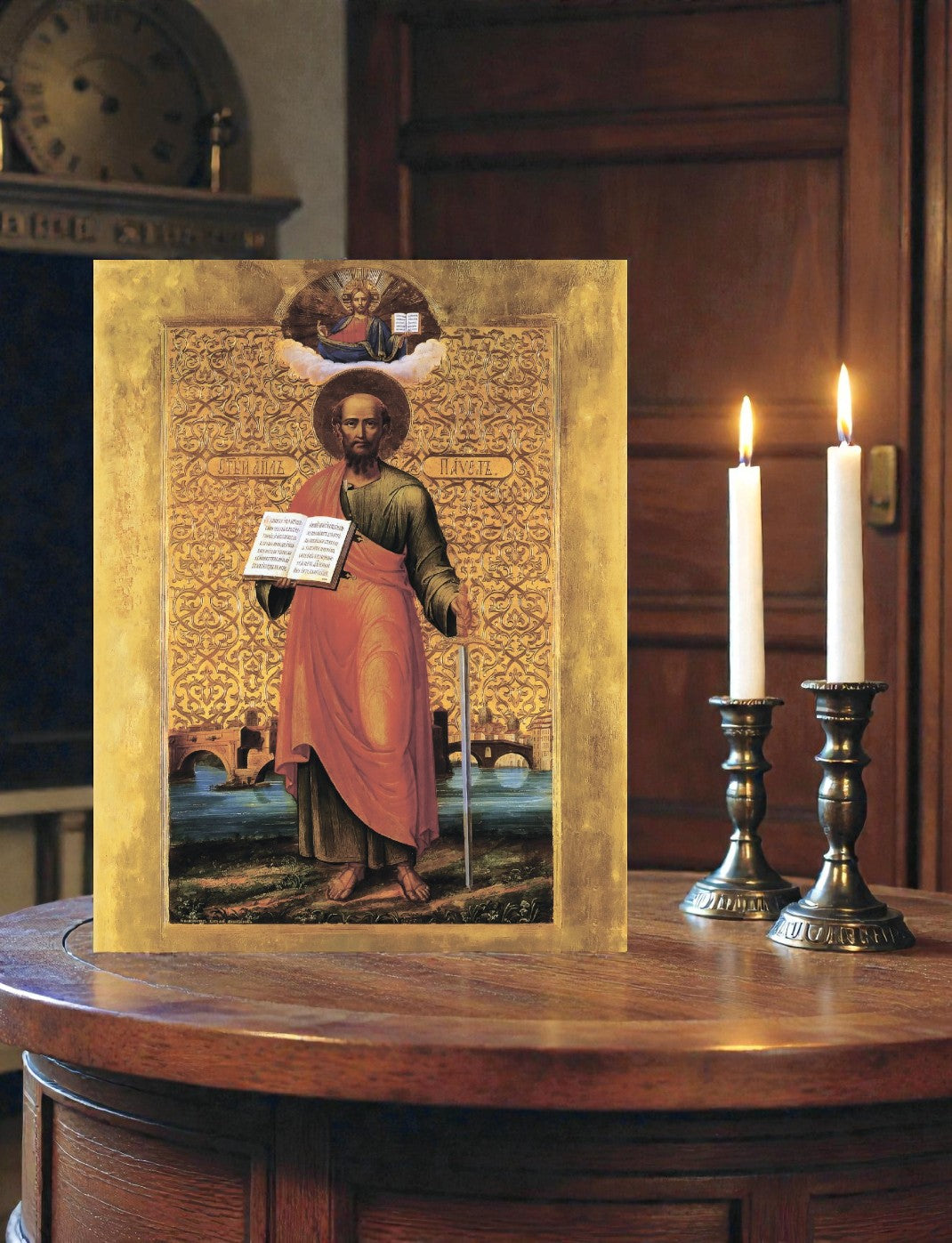 Saint Paul the Apostle. Wooden orthodox icon. icons