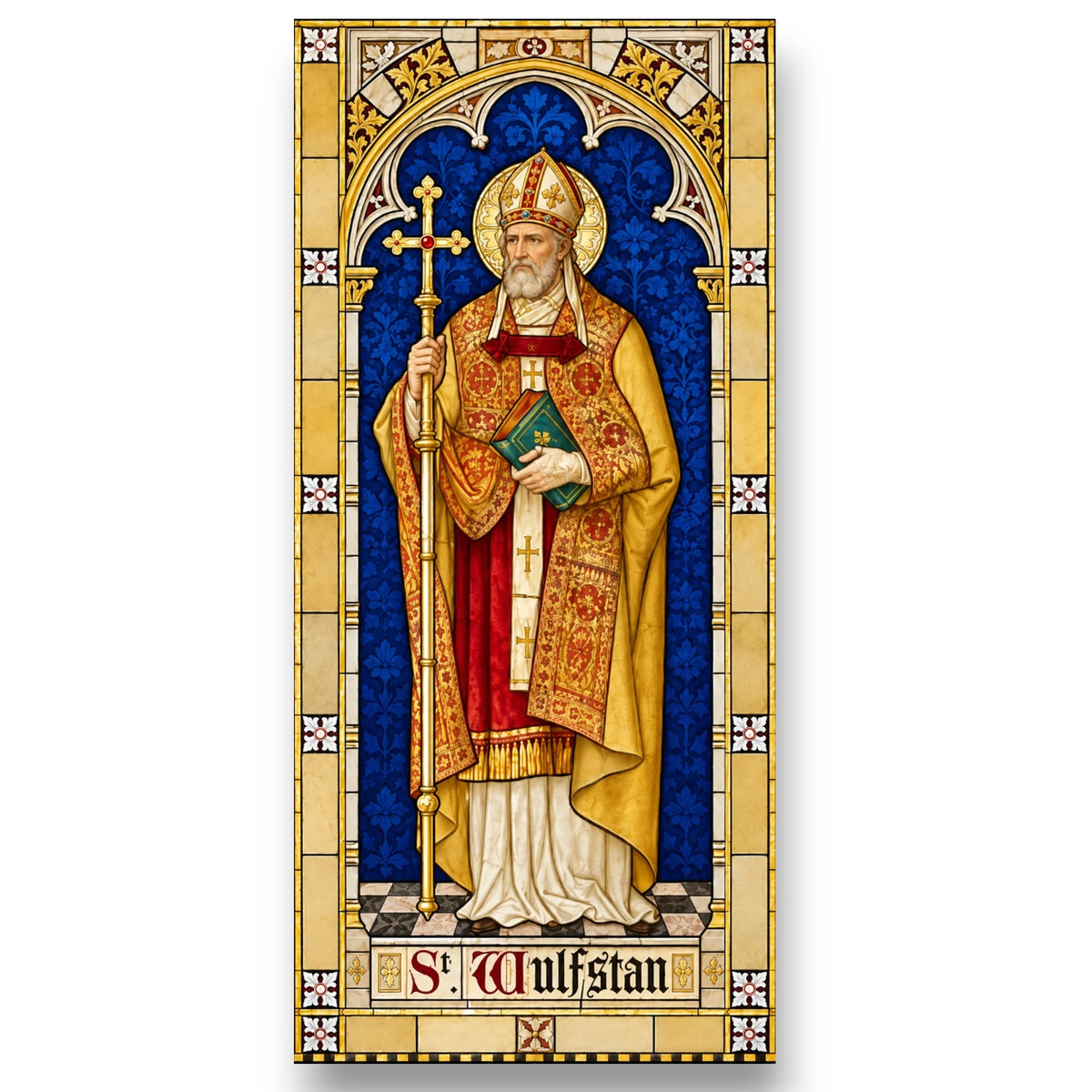 Saint Wulfstan of Worcester English bishop Orthodox icon