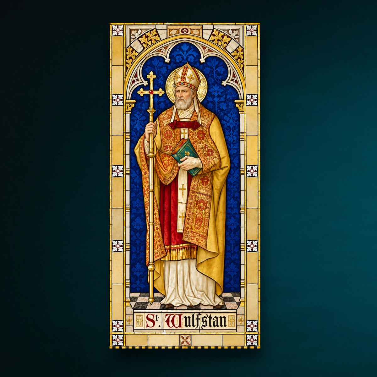 Saint Wulfstan Bishop of Worcester Christian icon