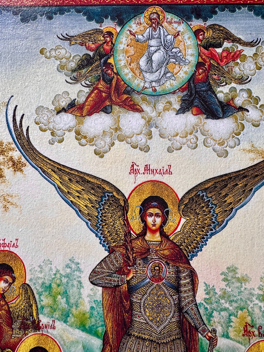 Seven Holy Archangels. Wooden orthodox icon icons