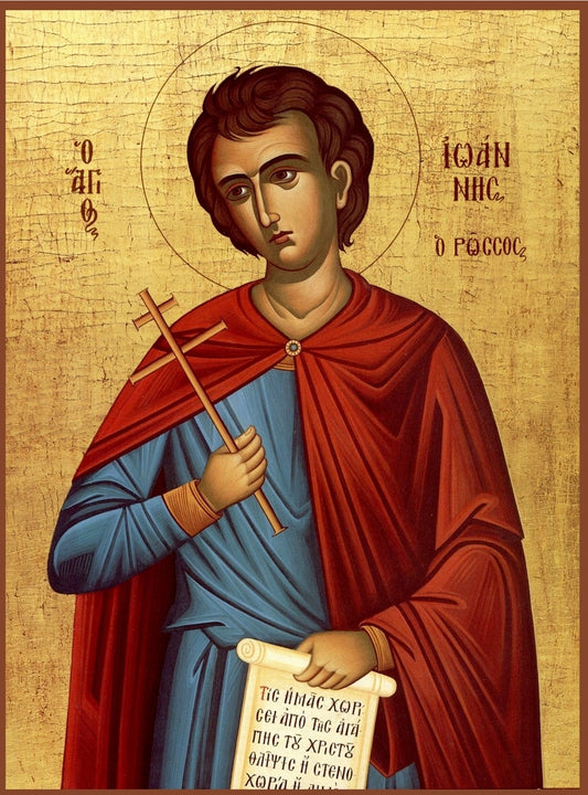 Saint Righteous John the Russian. Wooden orthodox icon.