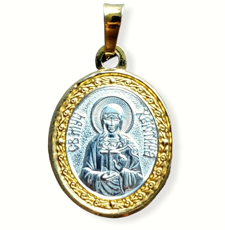 Holy Martyr Christina of Tire Icon Necklace pendant. Сhristian Сharm