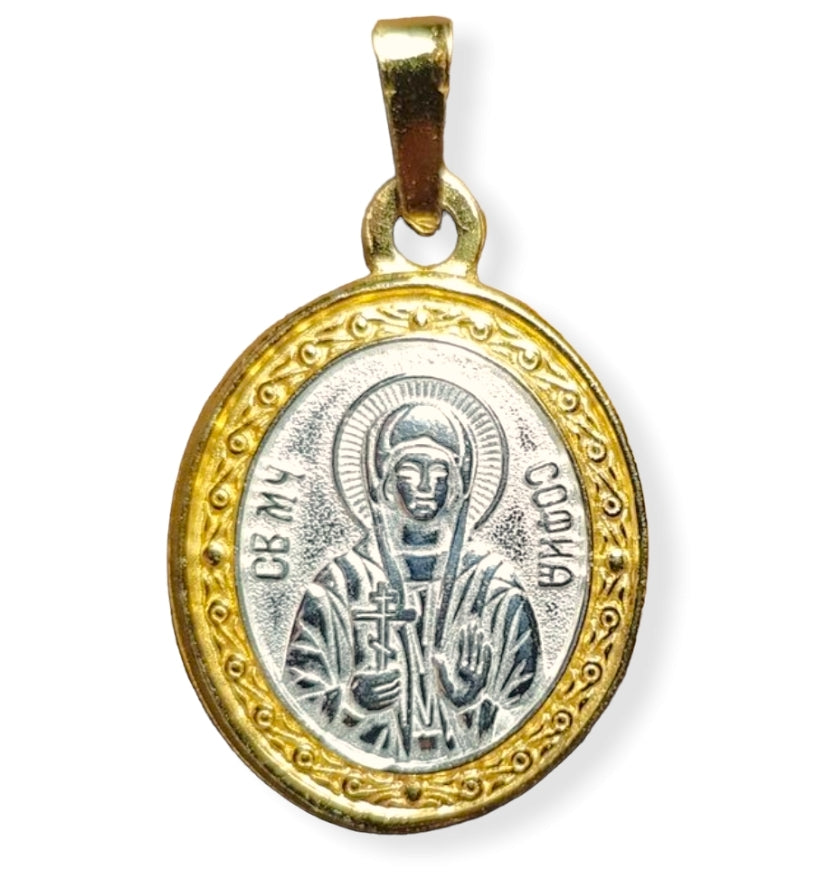Pendentif Collier Icône Sainte Martyre Sophie de Rome. Сharm chrétien