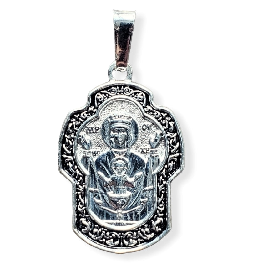 Necklace pendant Icon of the Blessed Virgin Mary "The Inexhaustible Chalice"