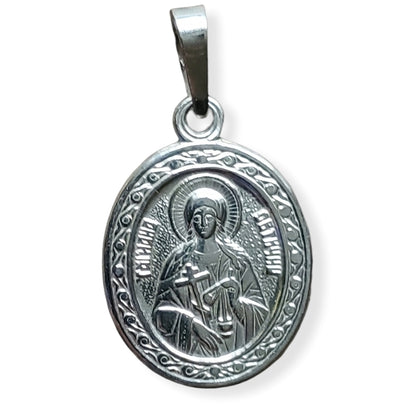 Sainte Martyre Tatiana de Rome Icône Collier pendentif argent. Charme chrétien