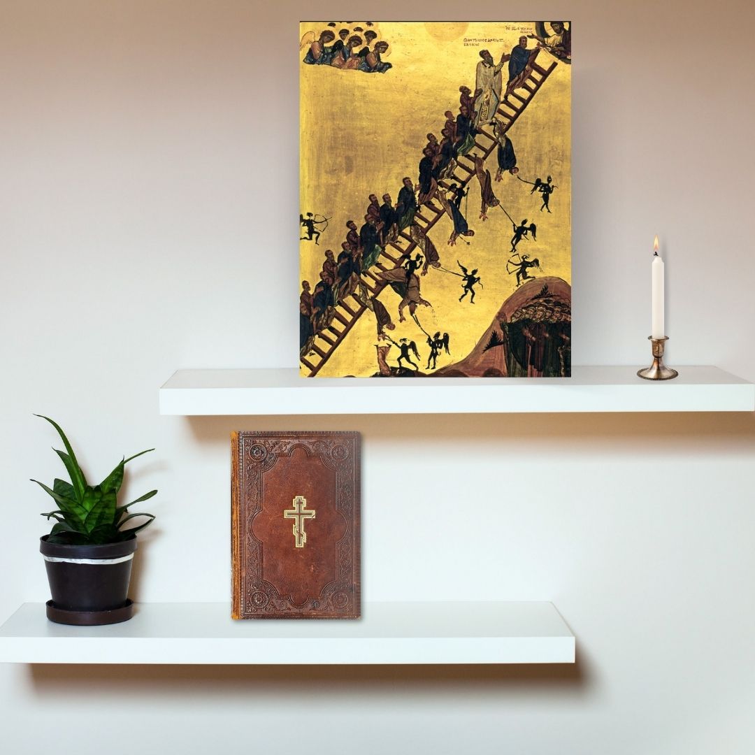 The Ladder of Divine Ascent by St. John Climacus (The Paradise Ladder) Wooden orthodox icon
