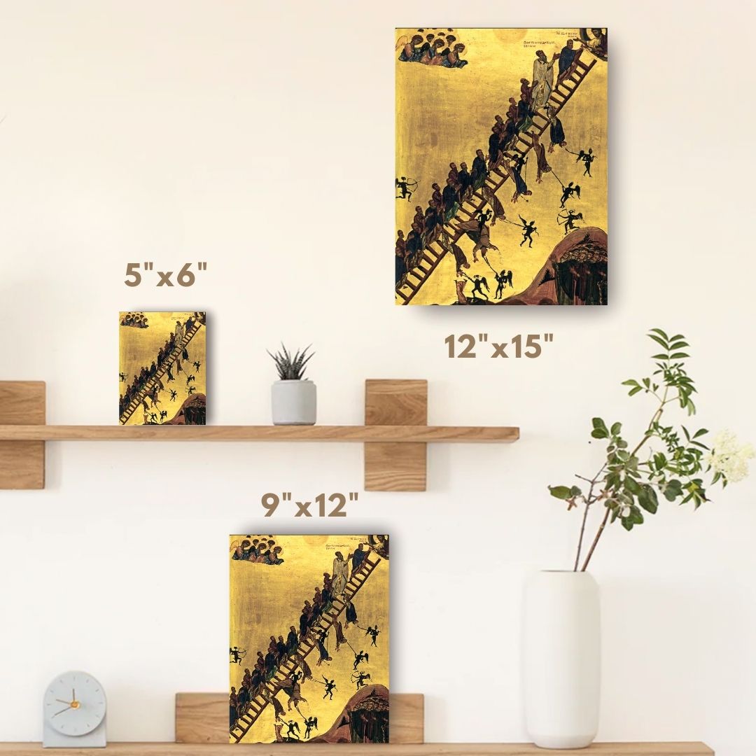 The Ladder of Divine Ascent by St. John Climacus (The Paradise Ladder) Wooden orthodox icon