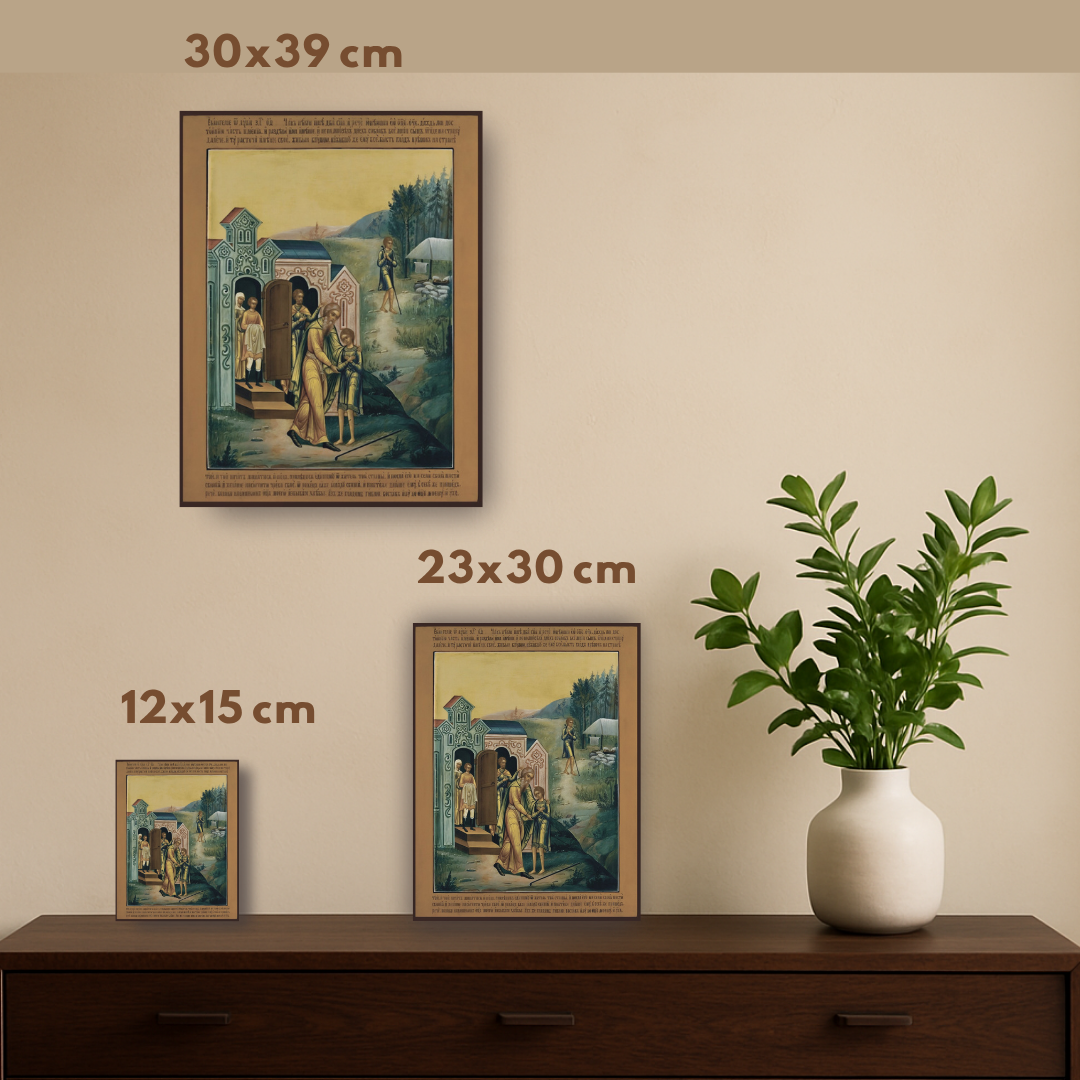 Religious wall art showing the repentant son returning to the father