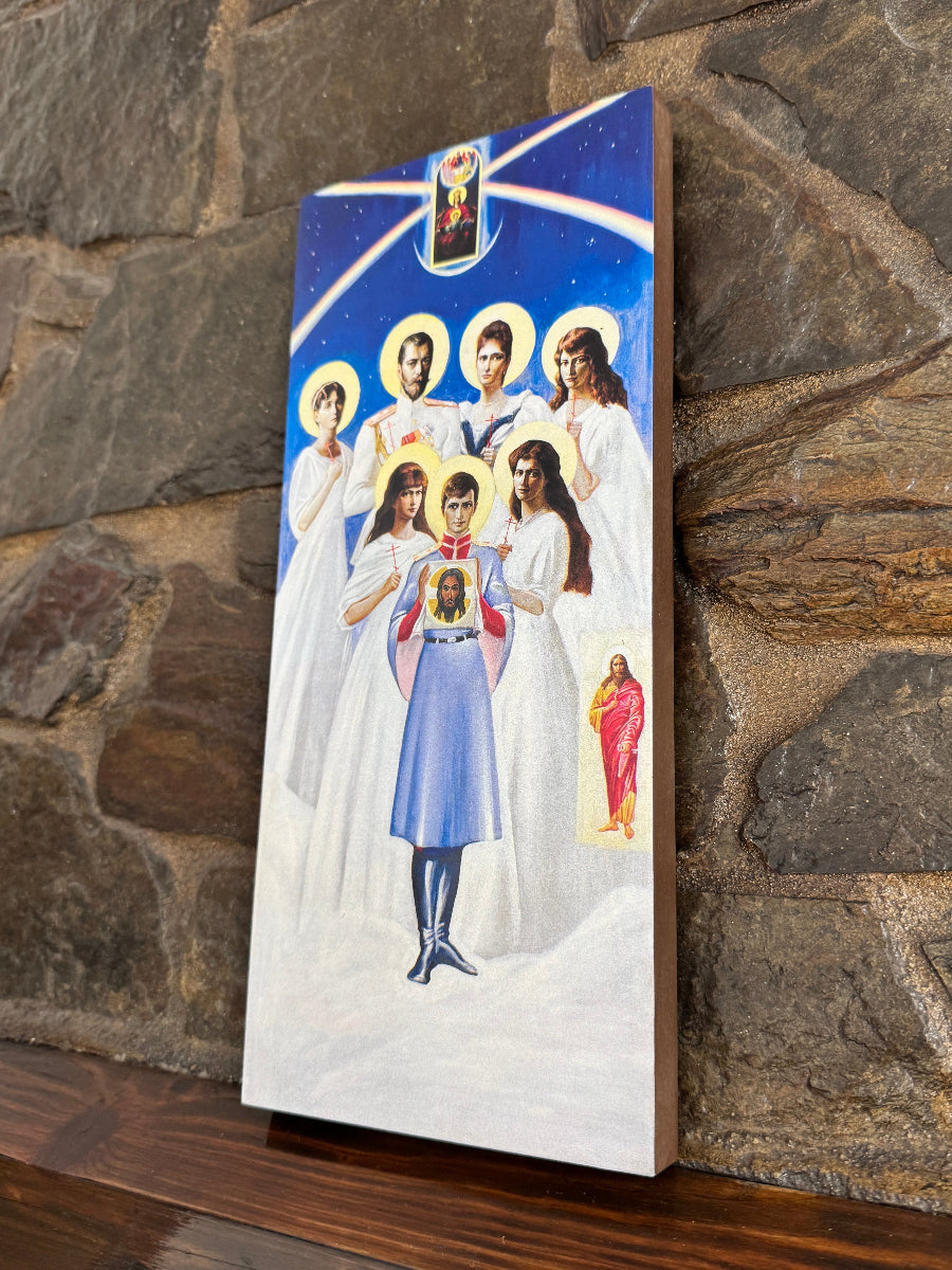 The Royal Passion-Bearers—Tsar Nicholas II, Tsarina Alexandra Feodorovna, and their children Olga, Tatiana, Maria, Anastasia, and Tsarevich Alexei—are honored throughout the Orthodox world as models of Christian meekness, purity, and sacrificial love