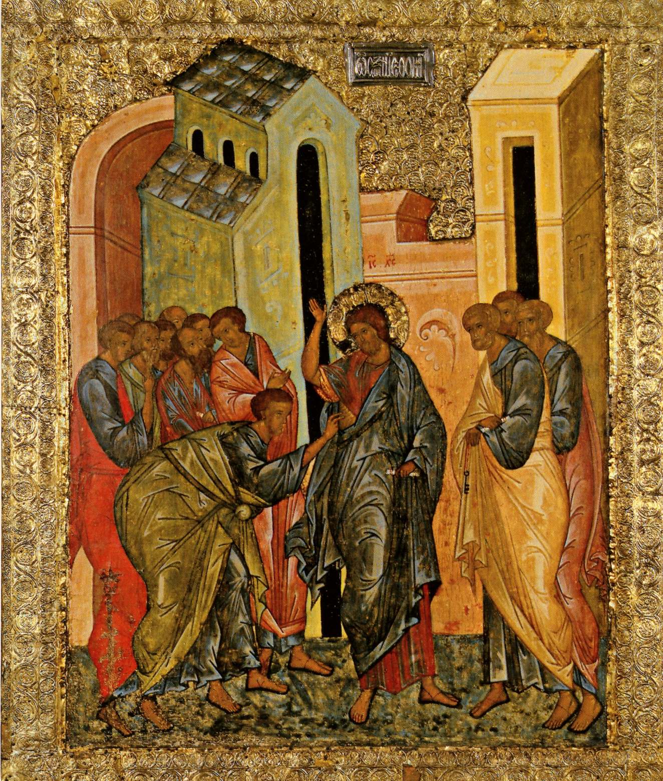 Icon of the Assurance of the Apostle Thomas (Thomas' Assurance). Wooden orthodox icon. icons