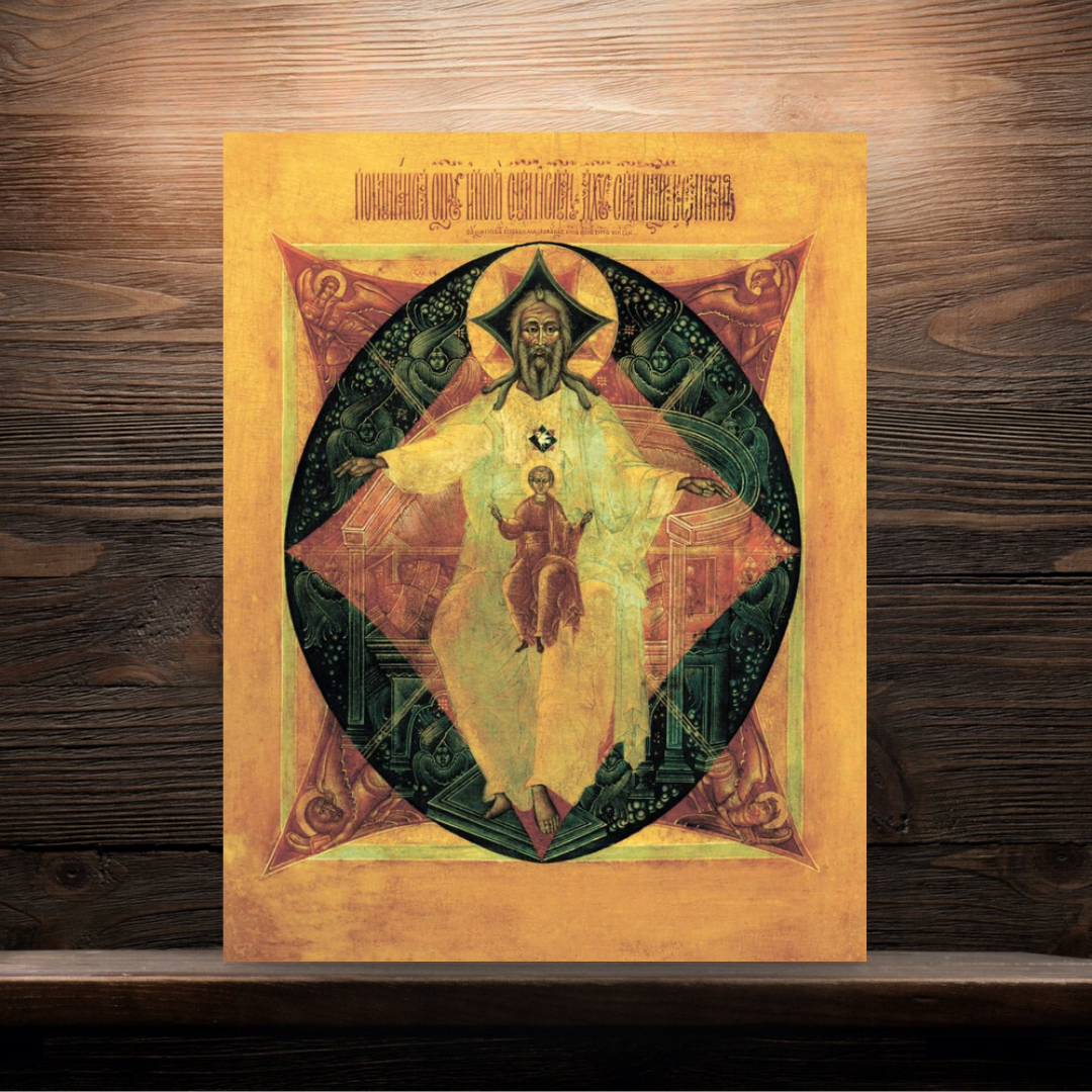 Orthodox Trinity Icon The Paternity New Testament Holy Trinity - Wooden Christian Icon