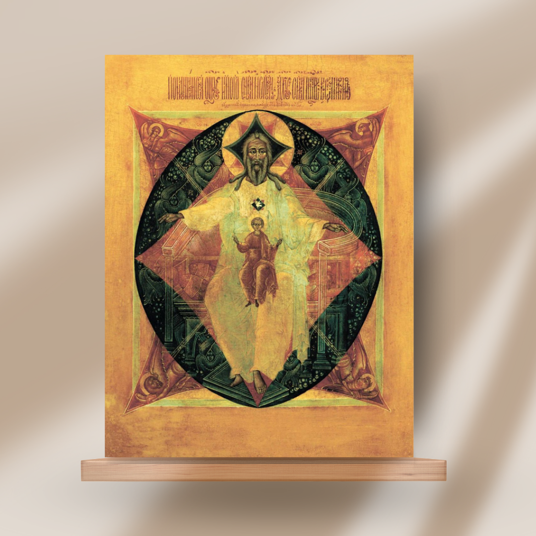 Orthodox Trinity Icon The Paternity New Testament Holy Trinity - Wooden Christian Icon