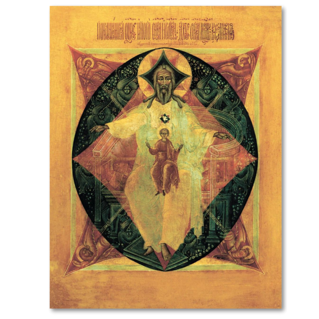 Orthodox Trinity Icon The Paternity New Testament Holy Trinity - Wooden Christian Icon