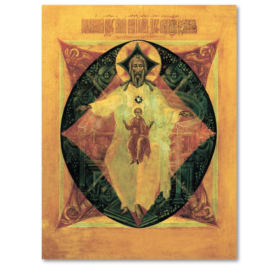 Orthodox Trinity Icon The Paternity New Testament Holy Trinity - Wooden Christian Icon