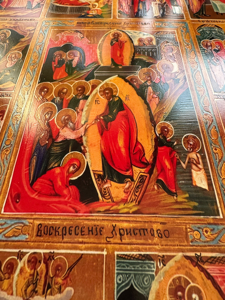 Twelve Great Feasts and the Resurrection of Christ Orthodox Icon
