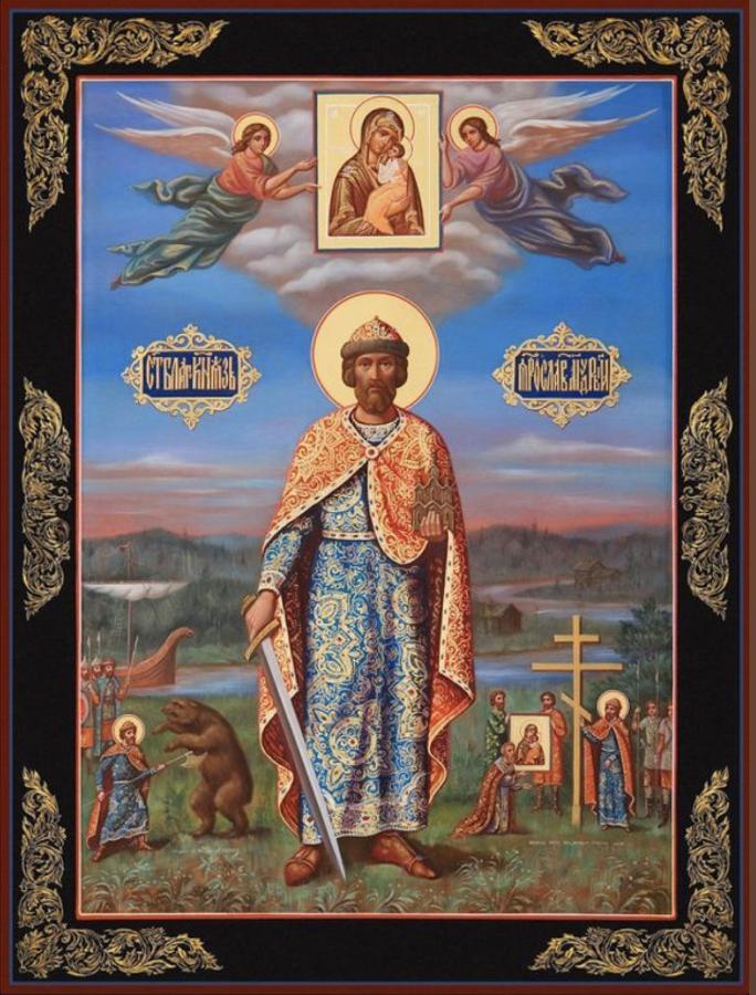 Yaroslav the Wise, Holy and Faithful Prince. Wooden orthodox icon