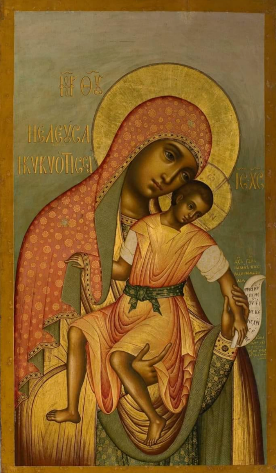 Wooden Icon of the Mother of God of Eleusa of Kykkos (All-Merciful Kykko)