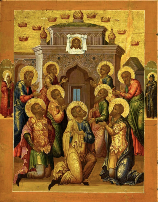 Wooden Icon of the Holy Nine Martyrs of Cyzicus