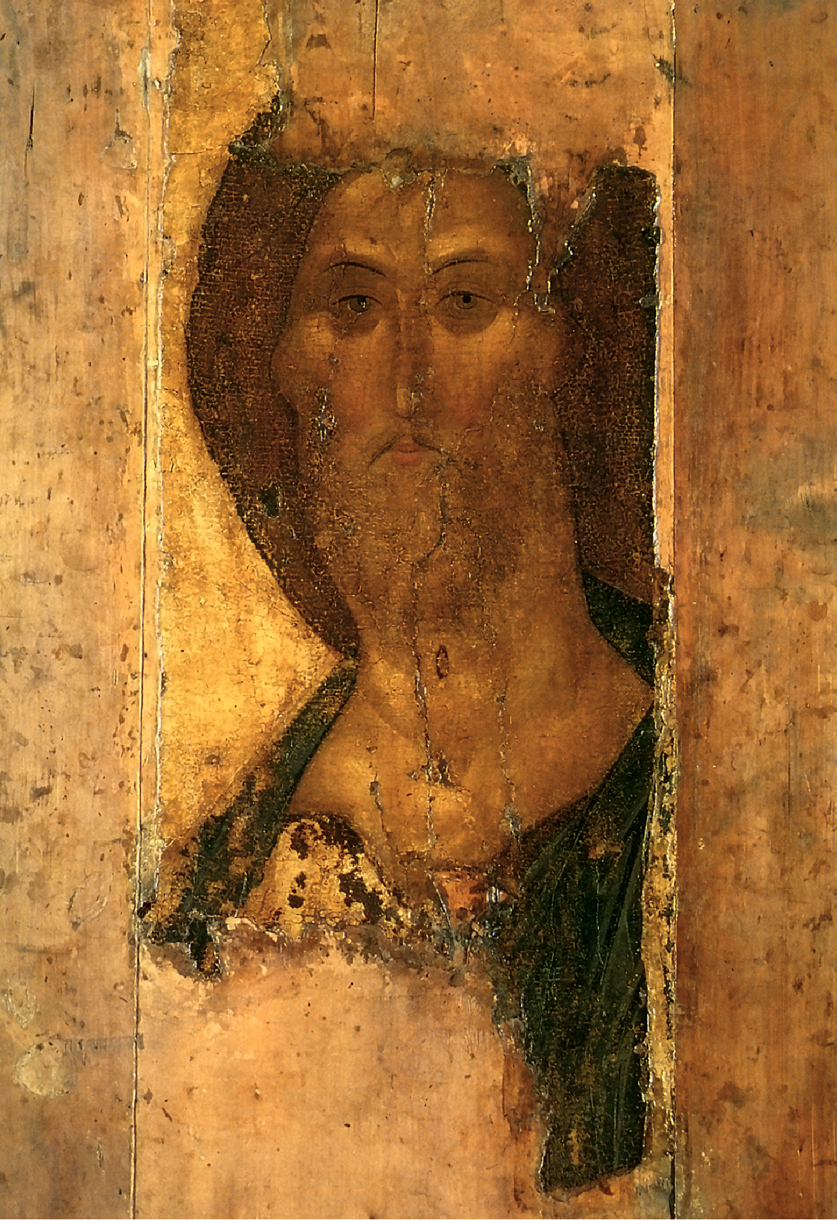 The wooden icon of Jesus Christ "Savior" by the icon painter Andrei Rublev 