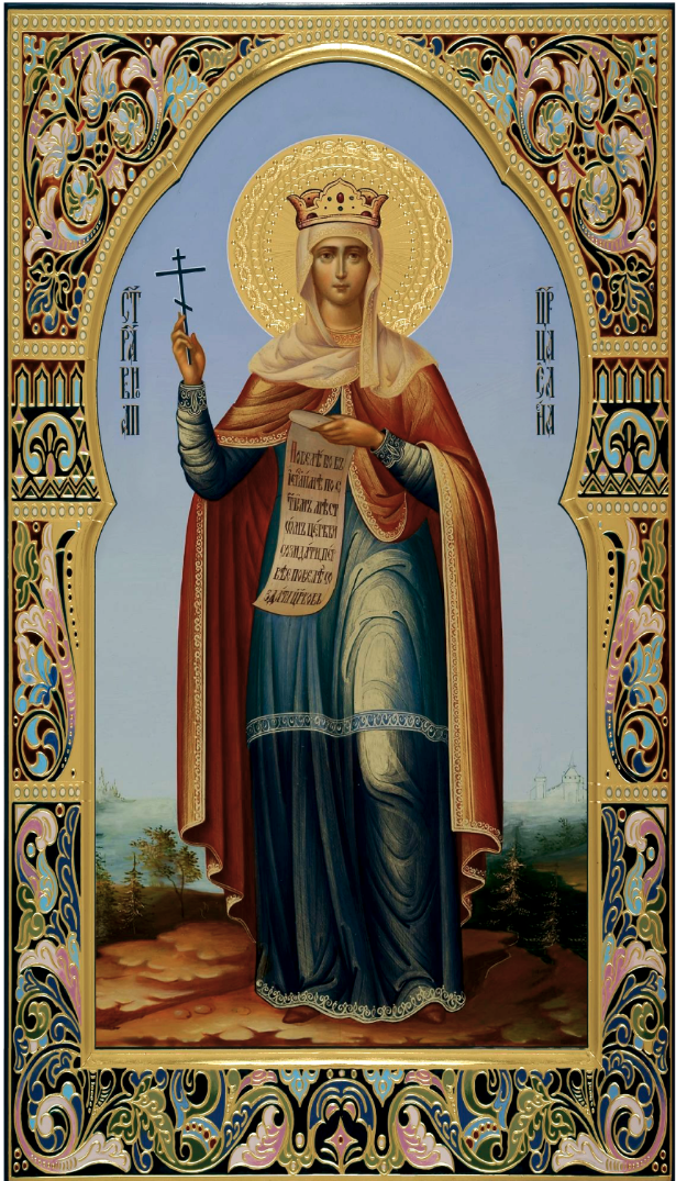 Saint Equal-to-the-Apostles Queen Helen of Constantinople. Wooden orthodox icon.