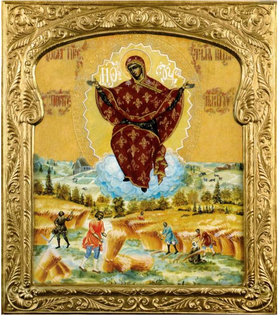 Wooden Icon of the Mother of God Spreader of Bread (Bread Spreader, Multiplier of Wheat)