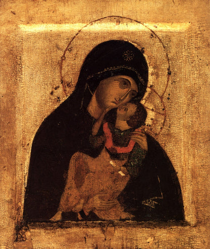 Wooden Icon of the Mother of God Tenderness Eleusa