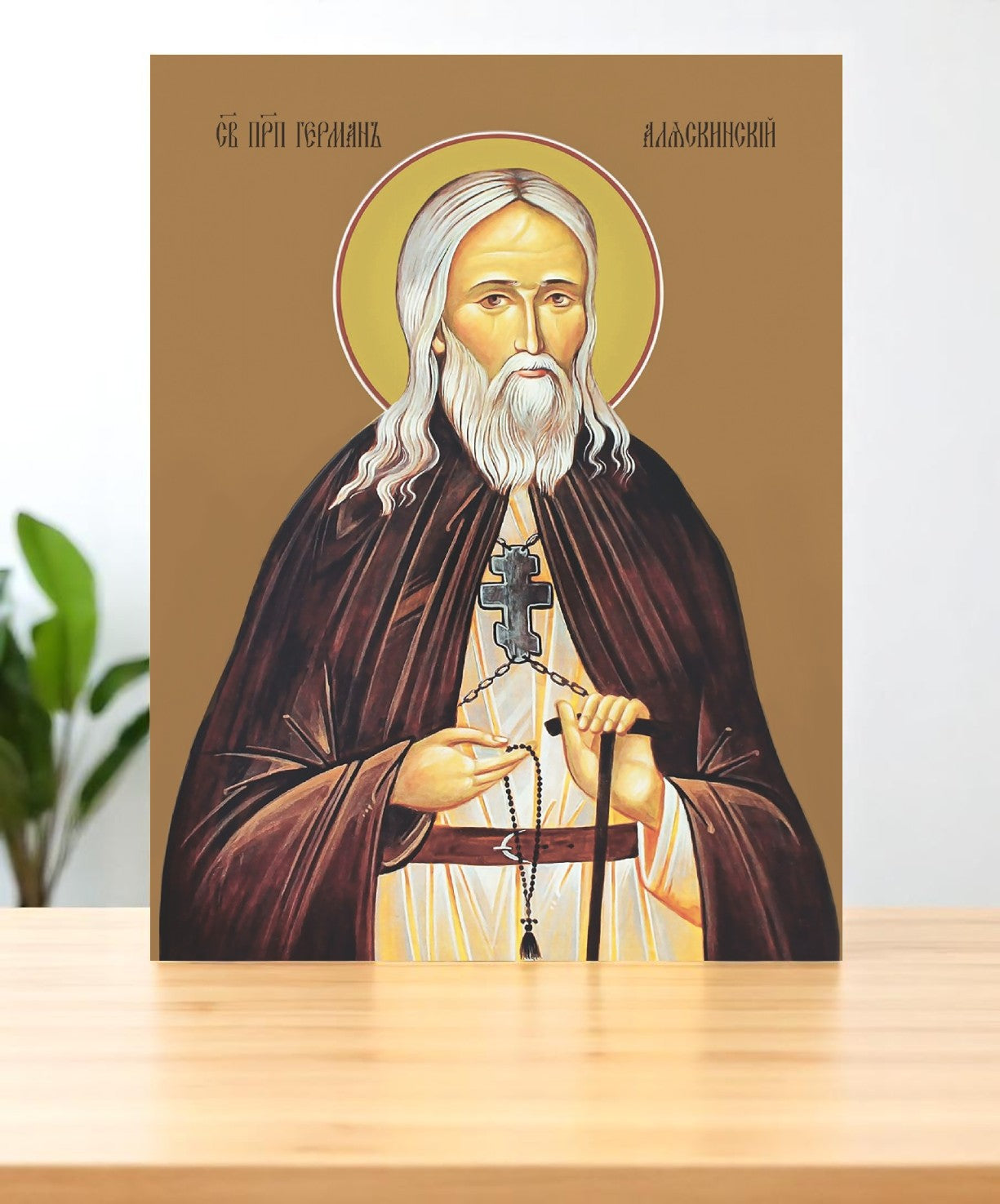 Alaskan Orthodox saint icon handmade with spiritual care